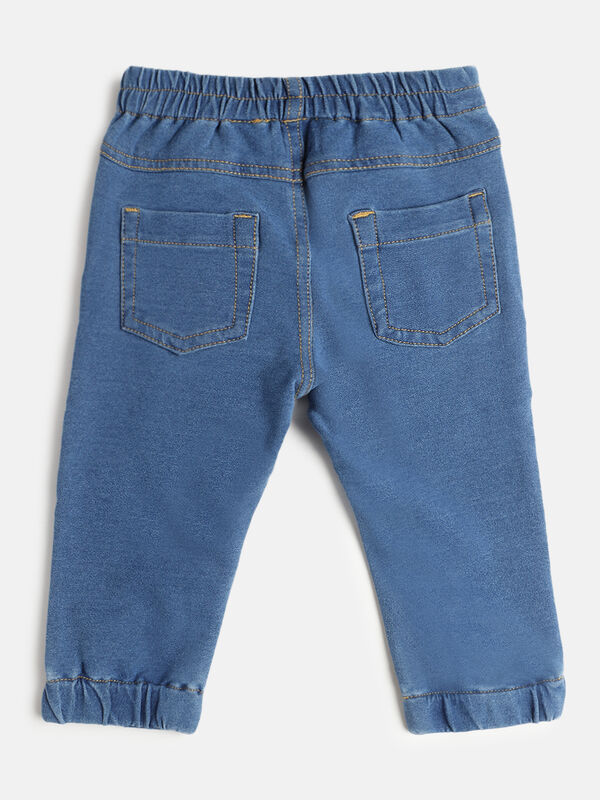 Boys Medium Blue Knitted Long Trouser image number null